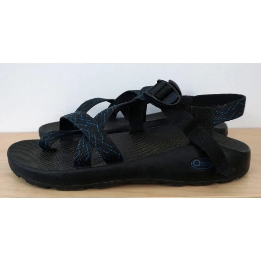 Chaco Mens Blue Black Outdoor Hiking Walking Sandals Size 11